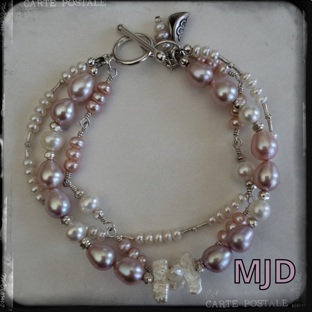 Sundance style Sterling and pearl bracelet